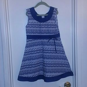 Kids blue and white dress